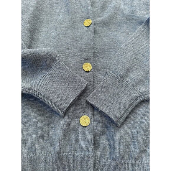 Vintage Burberry 2 Piece Set Blue Merino Wool Cardigan Sweater Size 44 Small - Picture 3 of 10